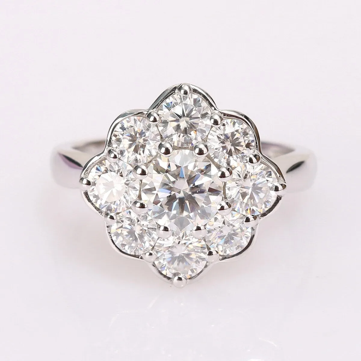 Miadora 2 3/8ct DEW Moissanite Halo Floral Engagement Ring in 10k White Gold sold by Zulily product image thumbnail 2