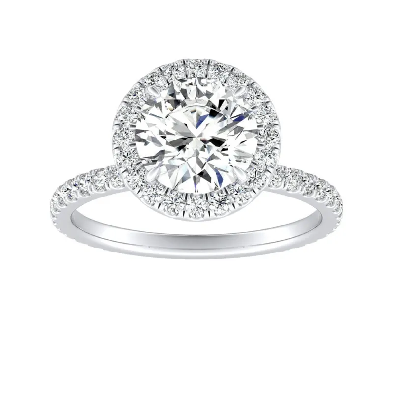 Auriya 14k Gold 1 1/2ctw Moissanite Halo Diamond Engagement Ring 5/8ct TDW sold by Zulily