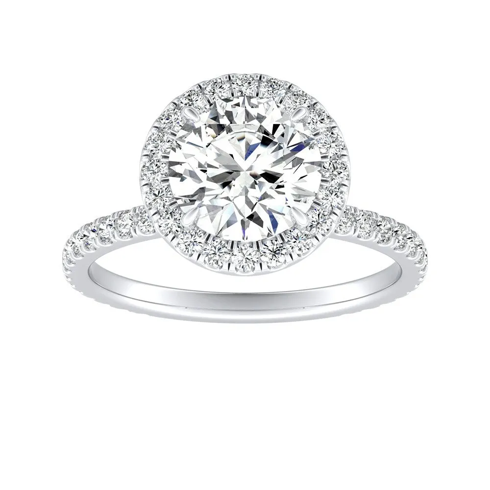 Auriya 14k Gold 1 1/2ctw Moissanite Halo Diamond Engagement Ring 5/8ct TDW sold by Zulily