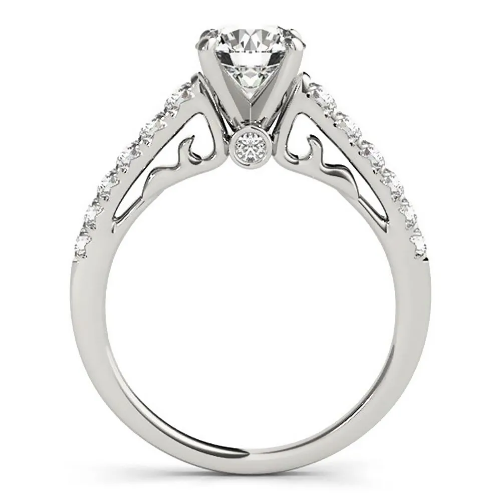 Auriya Classic 3/4 carat Moissanite and Diamond Engagement Ring 3/8ctw 14K Gold sold by Zulily product image thumbnail 5
