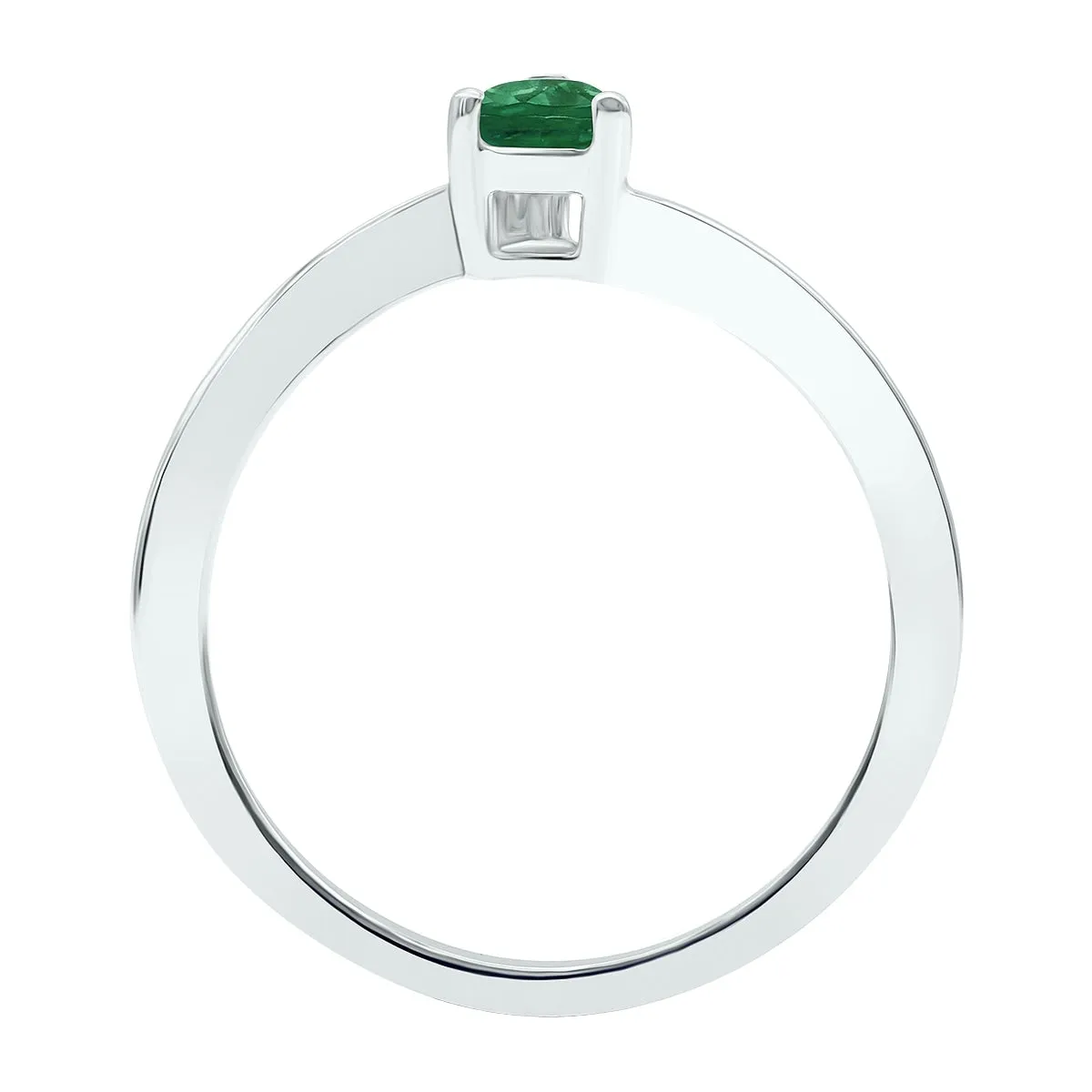 Women's Solitaire Emerald Wave Ring in 10K White Gold sold by Zulily product image thumbnail 2