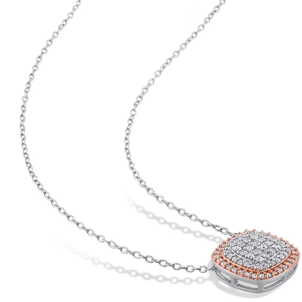 Miadora 2-Tone Sterling Silver 1 1/2ct TDW Diamond Clustered Halo Jewelry Set sold by Zulily product image thumbnail 3