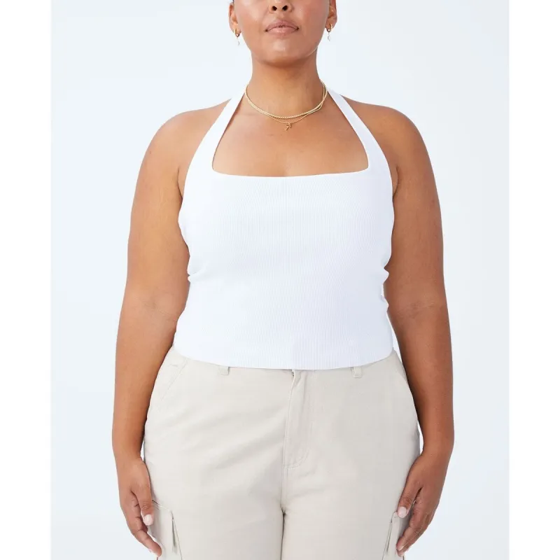 COTTON ON Women's Active Summer Knit Twist Back Vestlette Top White sold by Zulily