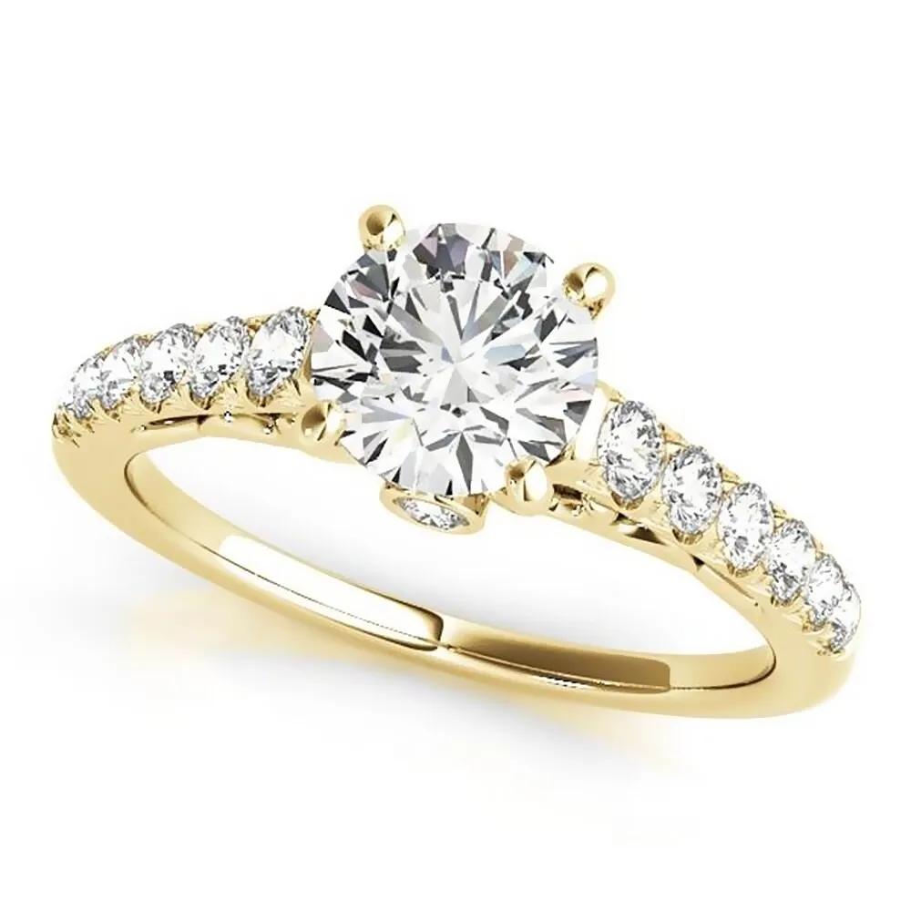 Auriya Classic 3/4 carat Moissanite and Diamond Engagement Ring 3/8ctw 14K Gold sold by Zulily product image thumbnail 2