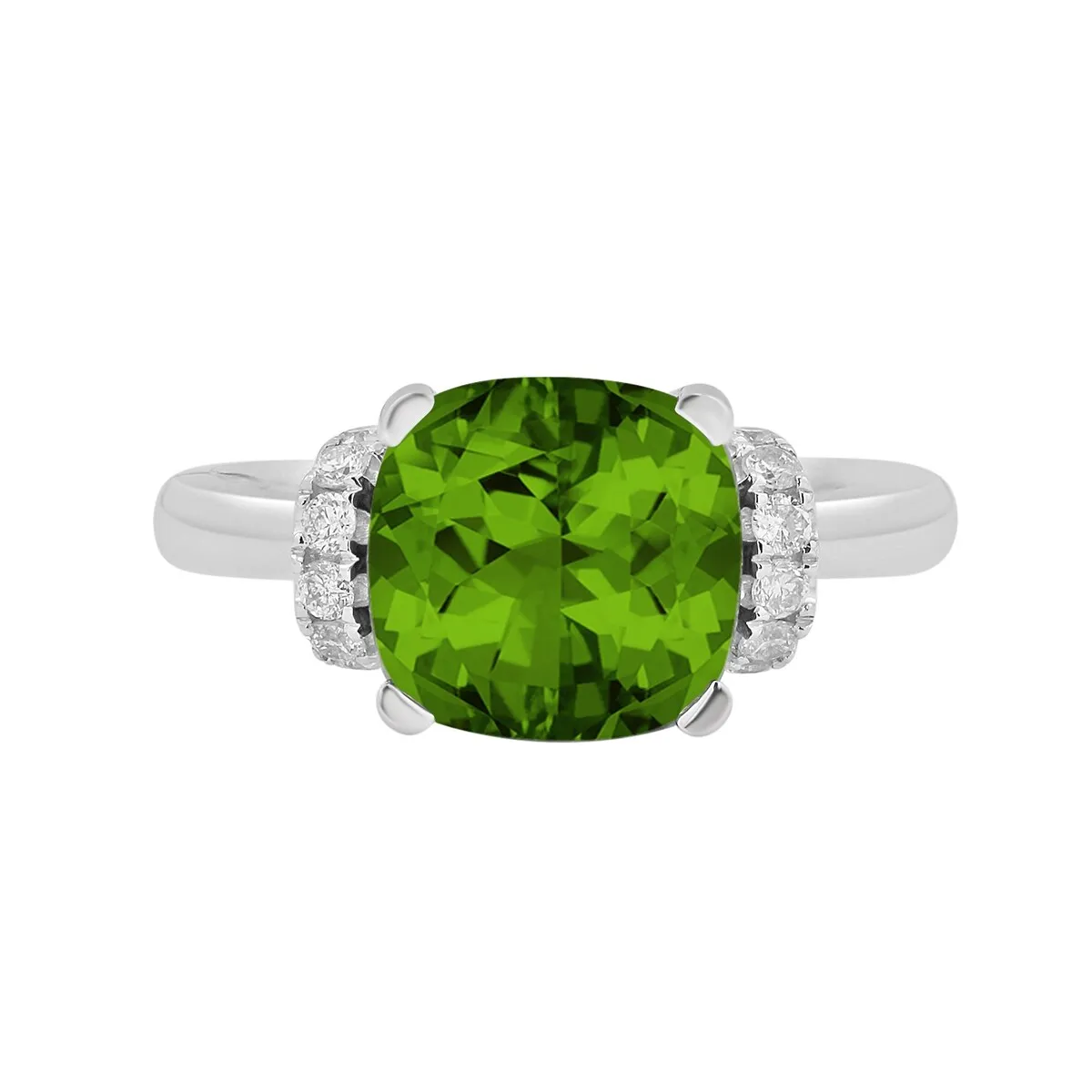 Auriya Unique 3 3/8ct Cushion-cut Peridot and Diamond Engagement Ring 1/5cttw 14k Gold sold by Zulily product image thumbnail 2