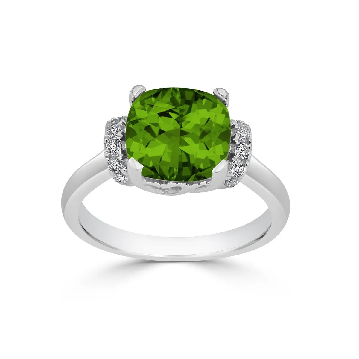 Auriya Unique 3 3/8ct Cushion-cut Peridot and Diamond Engagement Ring 1/5cttw 14k Gold sold by Zulily product image thumbnail 3
