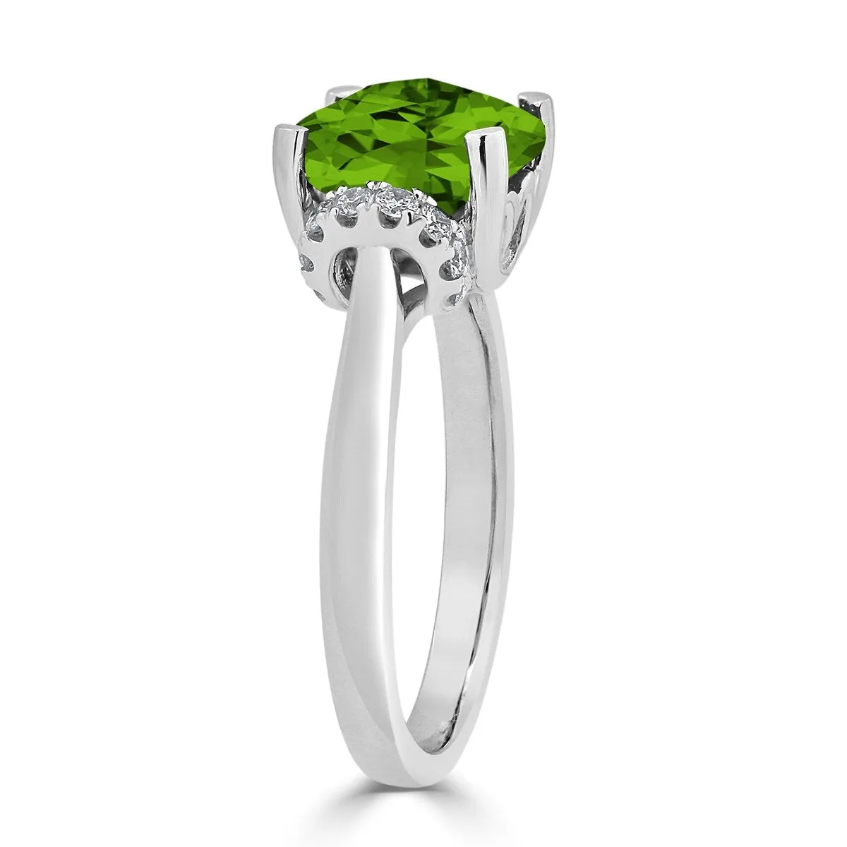 Auriya Unique 3 3/8ct Cushion-cut Peridot and Diamond Engagement Ring 1/5cttw 14k Gold sold by Zulily product image thumbnail 4