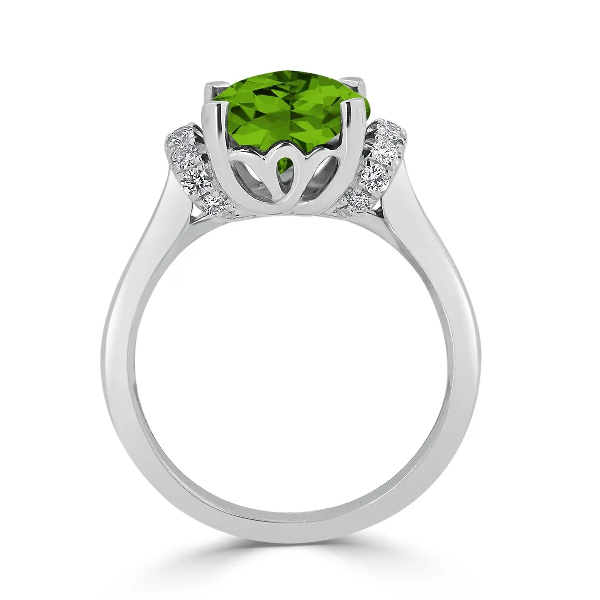 Auriya Unique 3 3/8ct Cushion-cut Peridot and Diamond Engagement Ring 1/5cttw 14k Gold sold by Zulily product image thumbnail 5