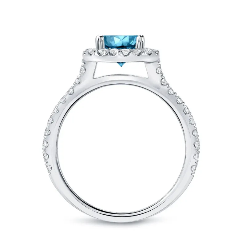 Auriya 14k Gold 1 7/8ctw Round Halo Blue Diamond Engagement Ring sold by Zulily