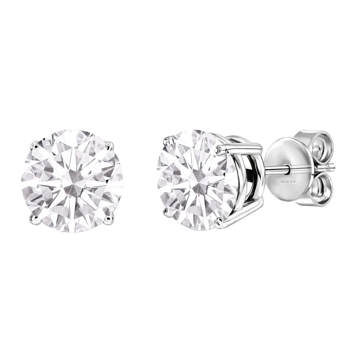 Sterling Silver with Moissanite Stud Earring sold by Zulily product image thumbnail 2