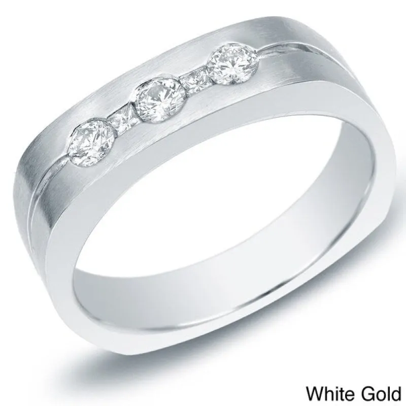 Auriya Men's 14k Gold 1/2ct TDW 5-Stone Diamond Ring or Wedding Band sold by Zulily