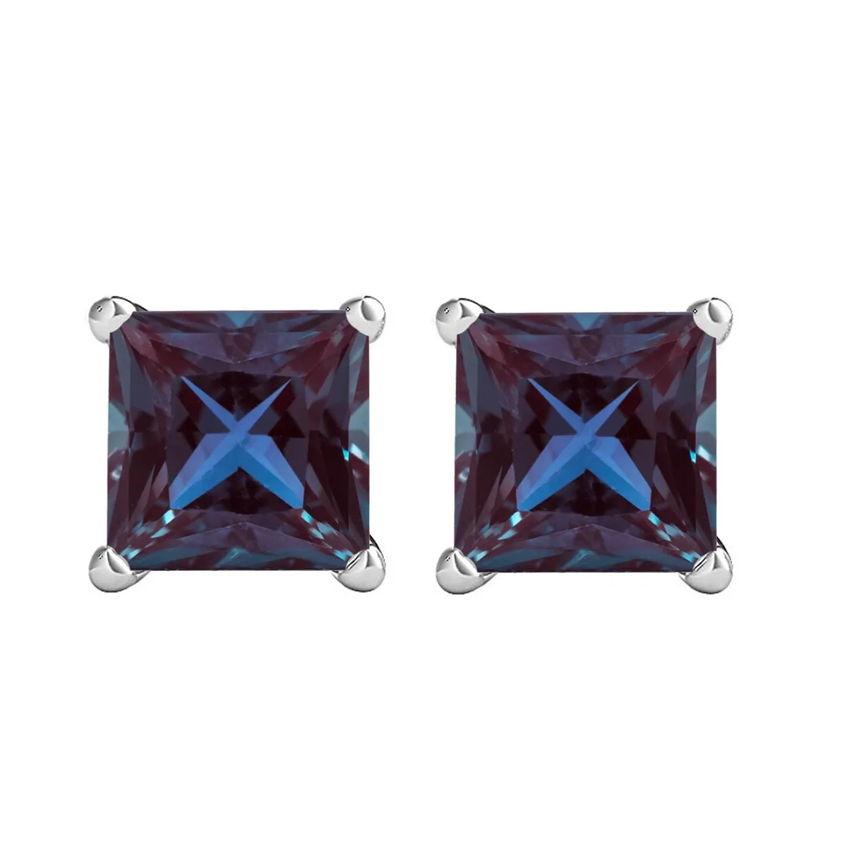 Sterling Silver with Color Changing Alexandrite Stud Earring sold by Zulily