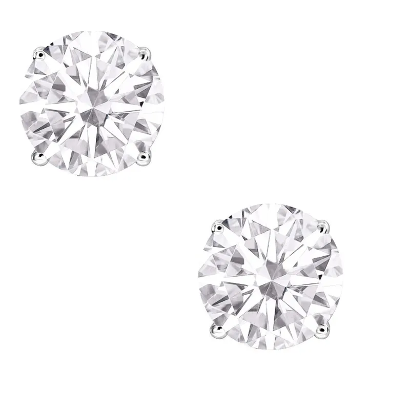 Sterling Silver with Moissanite Stud Earring sold by Zulily