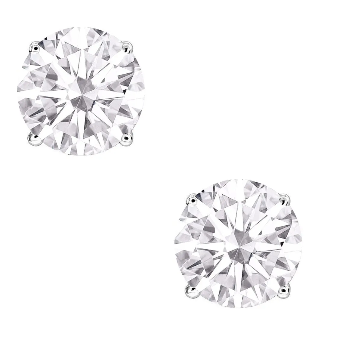 Sterling Silver with Moissanite Stud Earring sold by Zulily