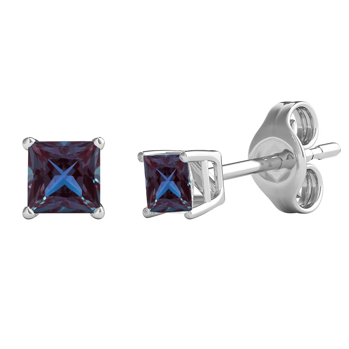 Sterling Silver with Color Changing Alexandrite Stud Earring sold by Zulily product image thumbnail 2