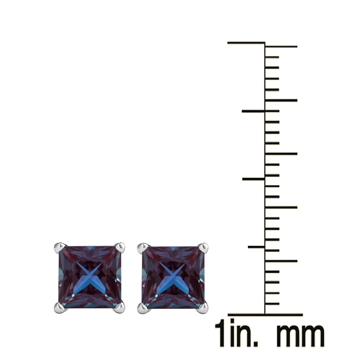 Sterling Silver with Color Changing Alexandrite Stud Earring sold by Zulily product image thumbnail 3