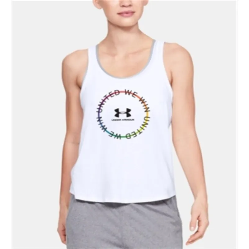 Under Armour Women's Pride Graphic Racerback Tank Top White Size XL sold by Zulily