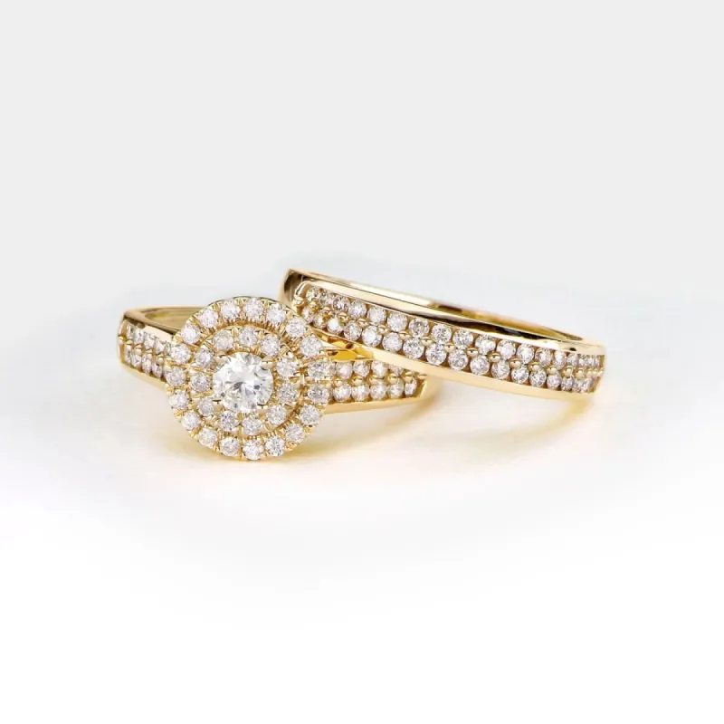 De Couer 1ct TDW Double Halo Diamond Bridal Ring sold by Zulily
