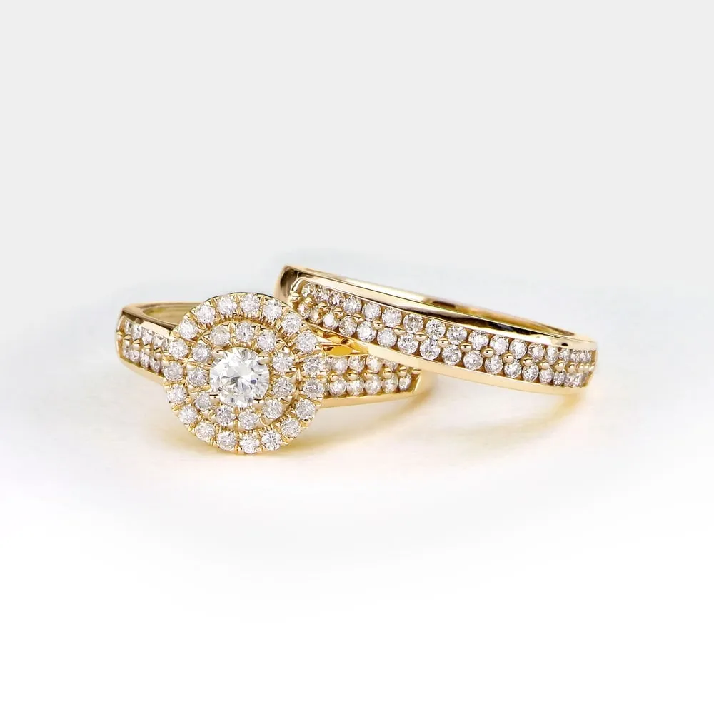 De Couer 1ct TDW Double Halo Diamond Bridal Ring sold by Zulily