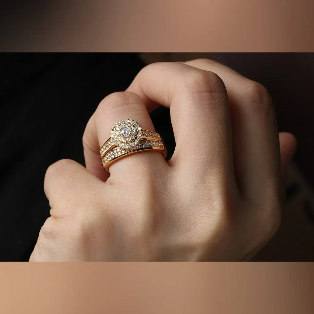 De Couer 1ct TDW Double Halo Diamond Bridal Ring sold by Zulily product image thumbnail 2