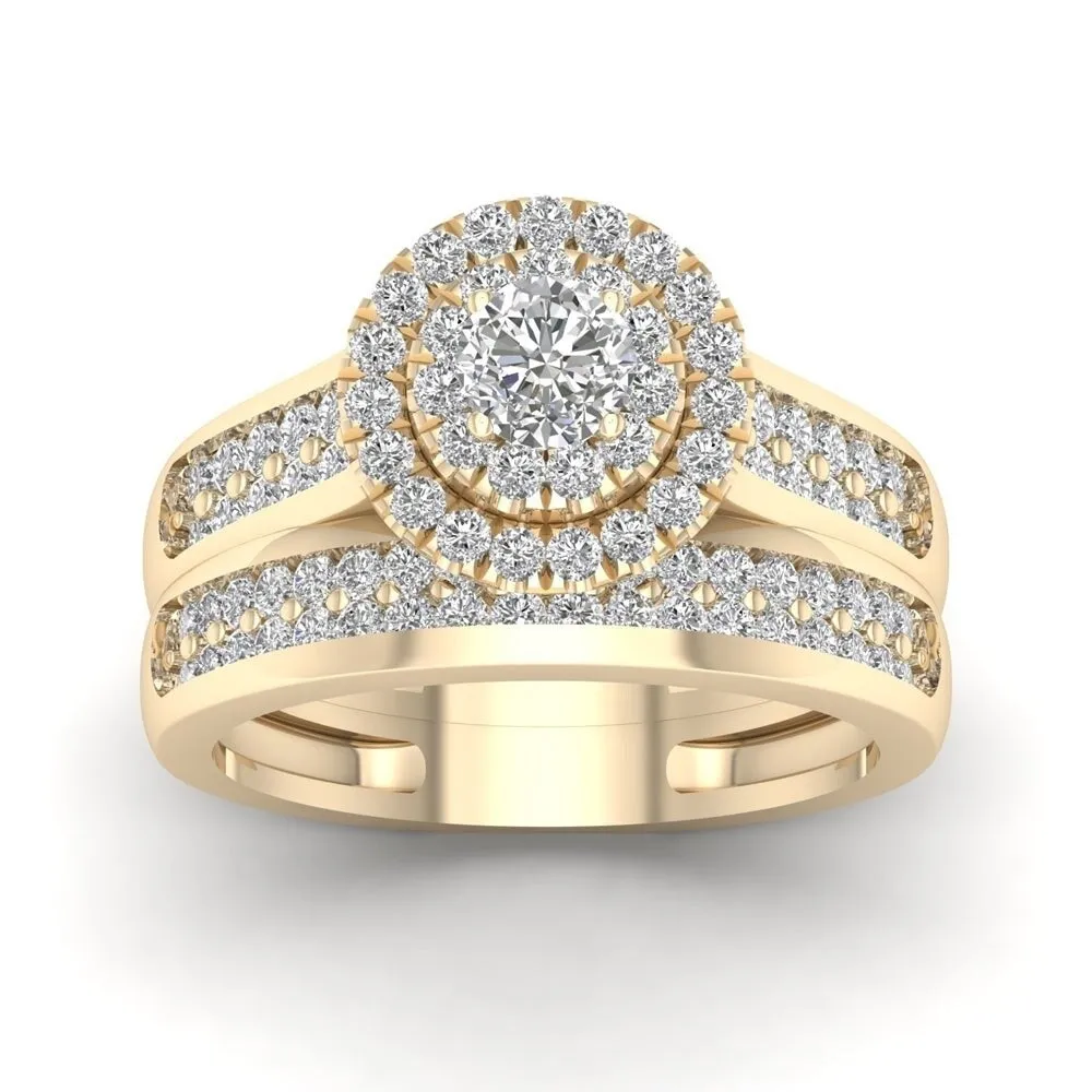 De Couer 1ct TDW Double Halo Diamond Bridal Ring sold by Zulily product image thumbnail 4