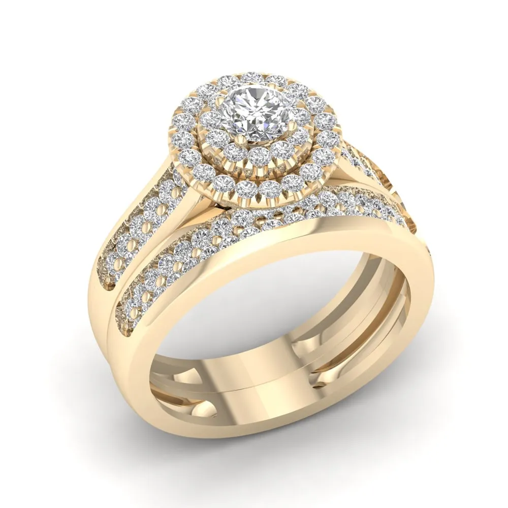 De Couer 1ct TDW Double Halo Diamond Bridal Ring sold by Zulily product image thumbnail 5