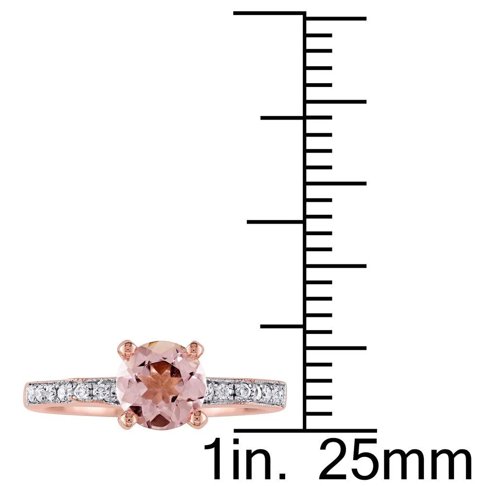 Miadora 14k Rose Gold Morganite and 1/4ct TDW Diamond Ribbon Engagement Ring - Pink sold by Zulily product image thumbnail 3