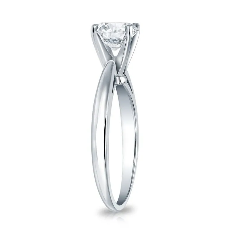 Auriya 1 carat TDW Round Solitaire Diamond Engagement Ring 14K Gold GIA Certified sold by Zulily product image thumbnail 3