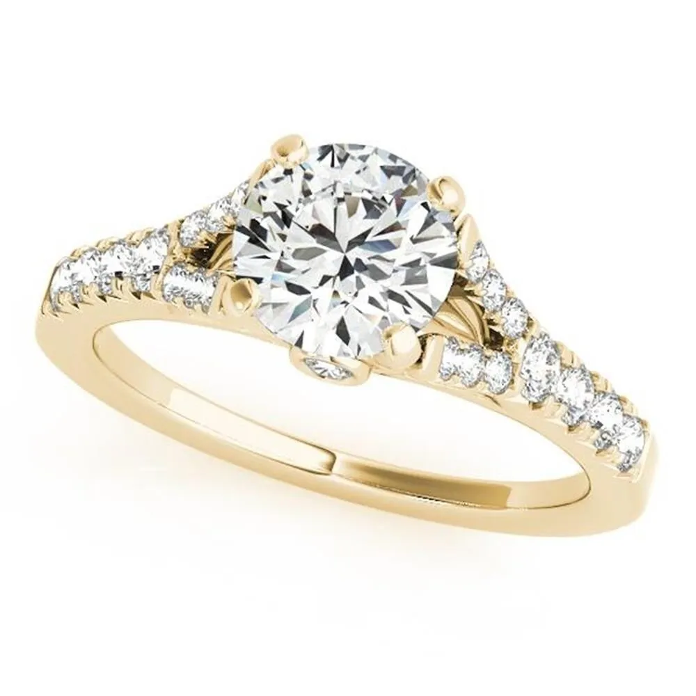 Auriya Round 3/4ct Moissanite and 3/8ctw Side Stone Diamond Engagement Ring 14K Gold sold by Zulily product image thumbnail 2