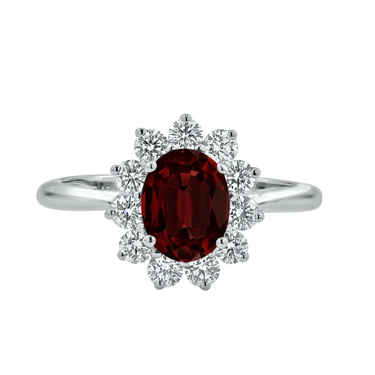 Auriya 1 5/8ct Oval-cut Red Garnet and Halo Diamond Ring 5/8cttw 18K Gold sold by Zulily product image thumbnail 2