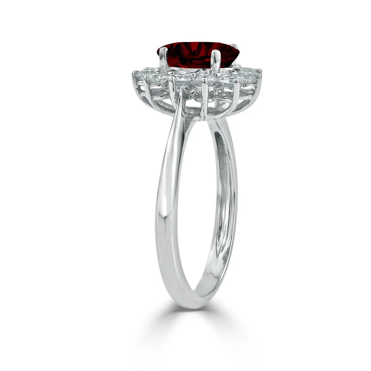 Auriya 1 5/8ct Oval-cut Red Garnet and Halo Diamond Ring 5/8cttw 18K Gold sold by Zulily product image thumbnail 3