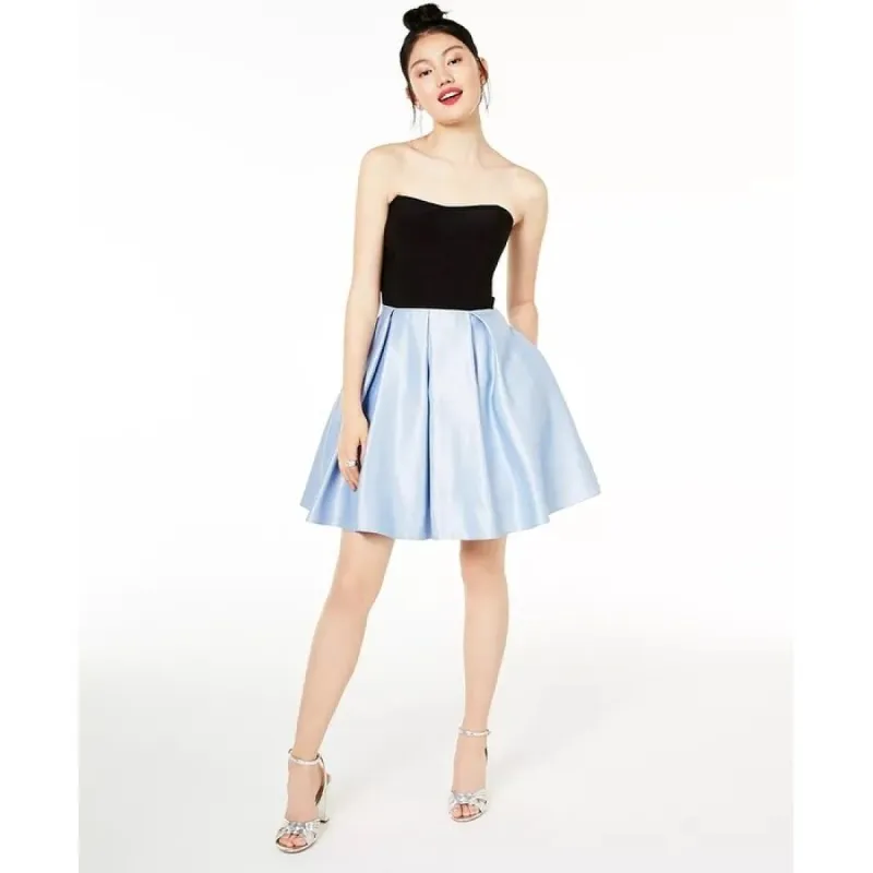 Blondie Nites Women's Sleeveless Strapless Short Fit Flare Party Dress Blue Size 11 sold by Zulily