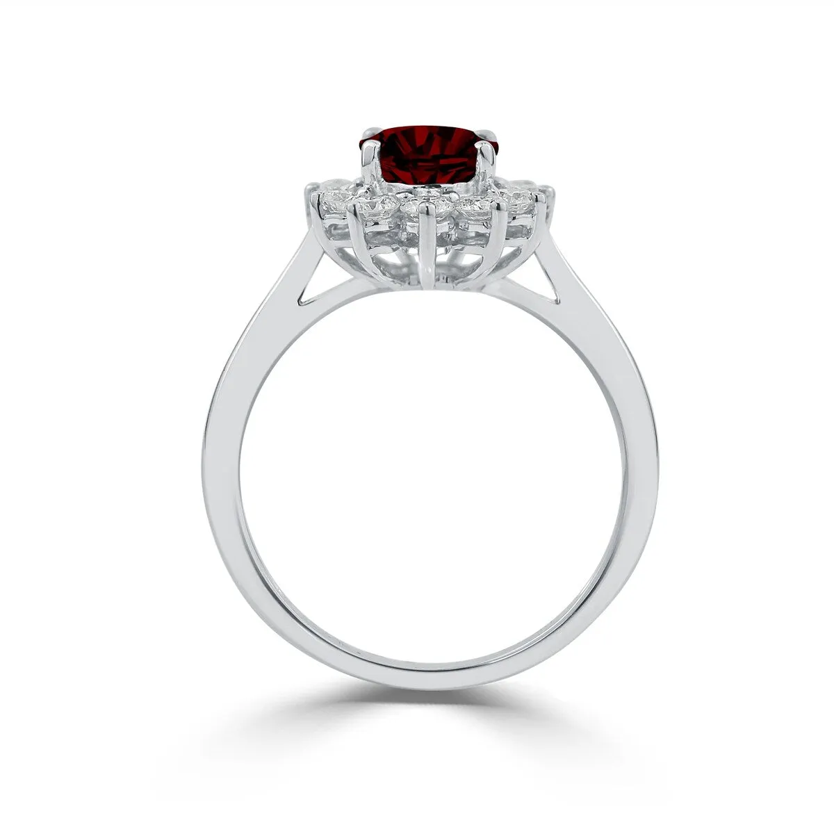 Auriya 1 5/8ct Oval-cut Red Garnet and Halo Diamond Ring 5/8cttw 18K Gold sold by Zulily product image thumbnail 4