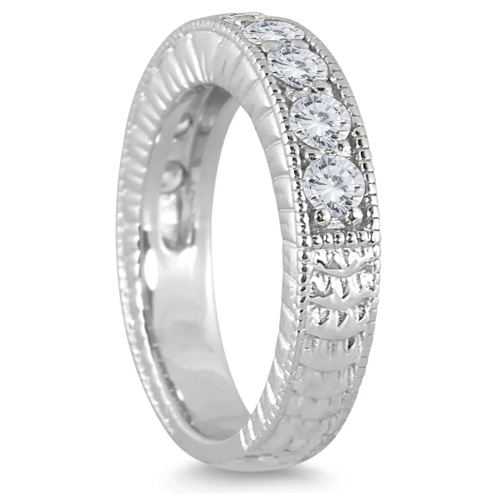 Marquee Jewels 10K White Gold 3/4ct TDW Engraved Antique Styled Channel Band (J-K, I2-I3) sold by Zulily product image thumbnail 2