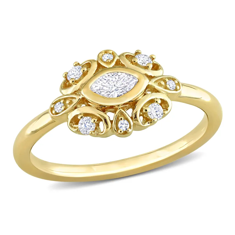 Miadora 1/4ct TW Diamond Cluster Ring in 14k Yellow Gold sold by Zulily