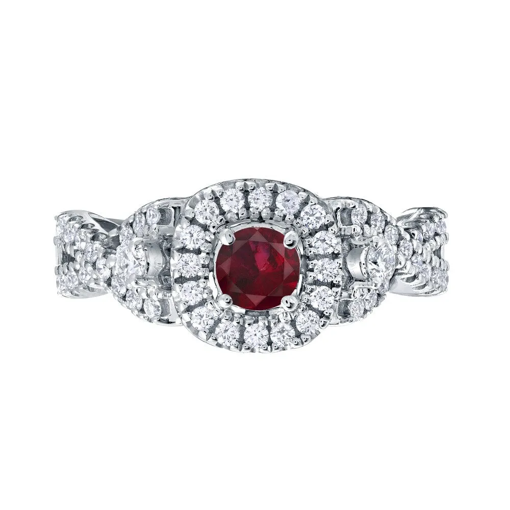 14k Gold 1/4ct Ruby and 2/5ct TDW Infinity Halo Diamond Engagement Ring sold by Zulily product image thumbnail 4