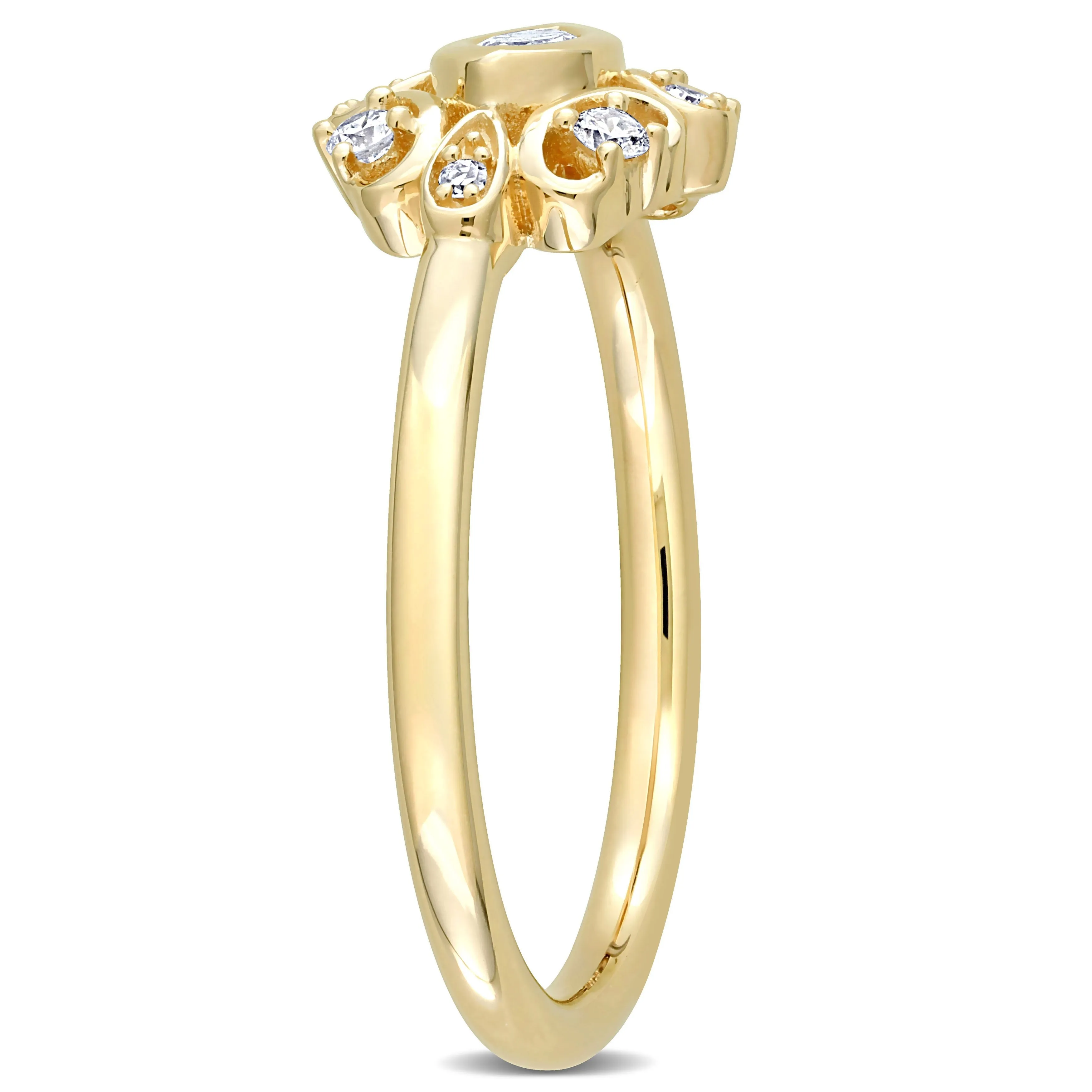Miadora 1/4ct TW Diamond Cluster Ring in 14k Yellow Gold sold by Zulily product image thumbnail 2