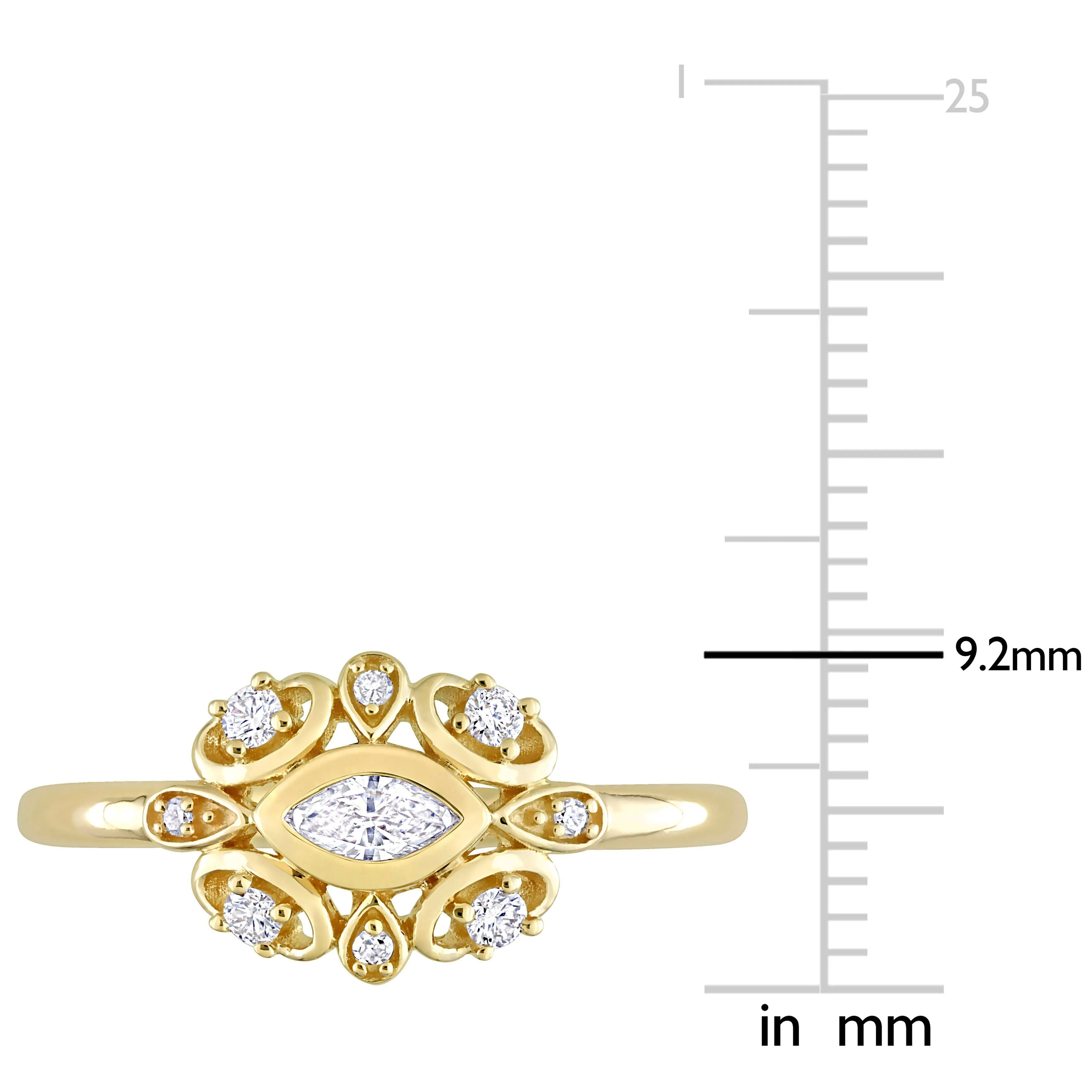 Miadora 1/4ct TW Diamond Cluster Ring in 14k Yellow Gold sold by Zulily product image thumbnail 3