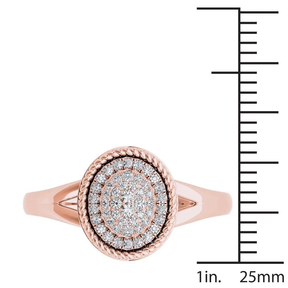 De Couer 10k Rose Gold 1/5ct TDW Diamond Halo Engagement Ring - Pink sold by Zulily product image thumbnail 4