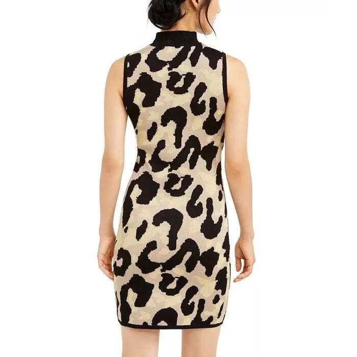 Planet Gold Juniors' Leopard-Print Sweater Dress Yellow Size XS sold by Zulily product image thumbnail 2