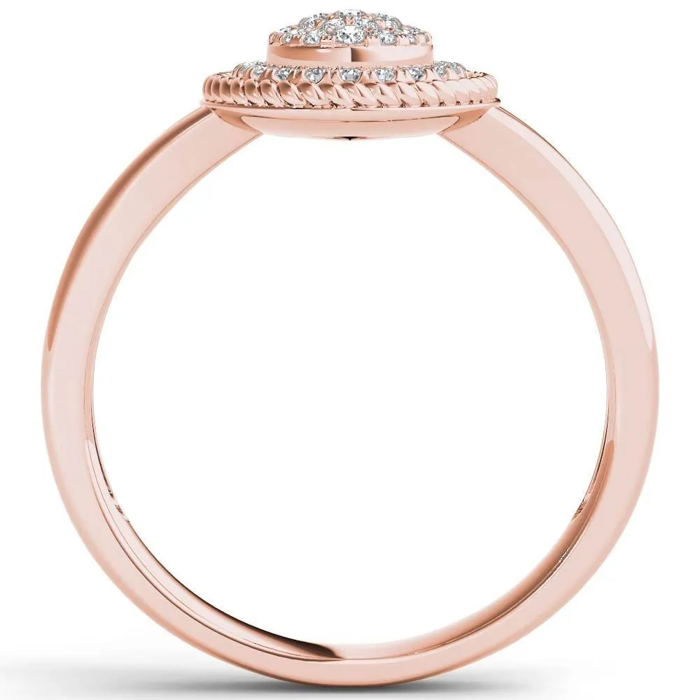 De Couer 10k Rose Gold 1/5ct TDW Diamond Halo Engagement Ring - Pink sold by Zulily product image thumbnail 3