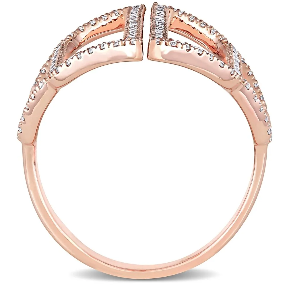 Miadora 14k Rose Gold 3/4ct TDW Diamond Geometric Abstract Middle Finger Ring sold by Zulily product image thumbnail 4