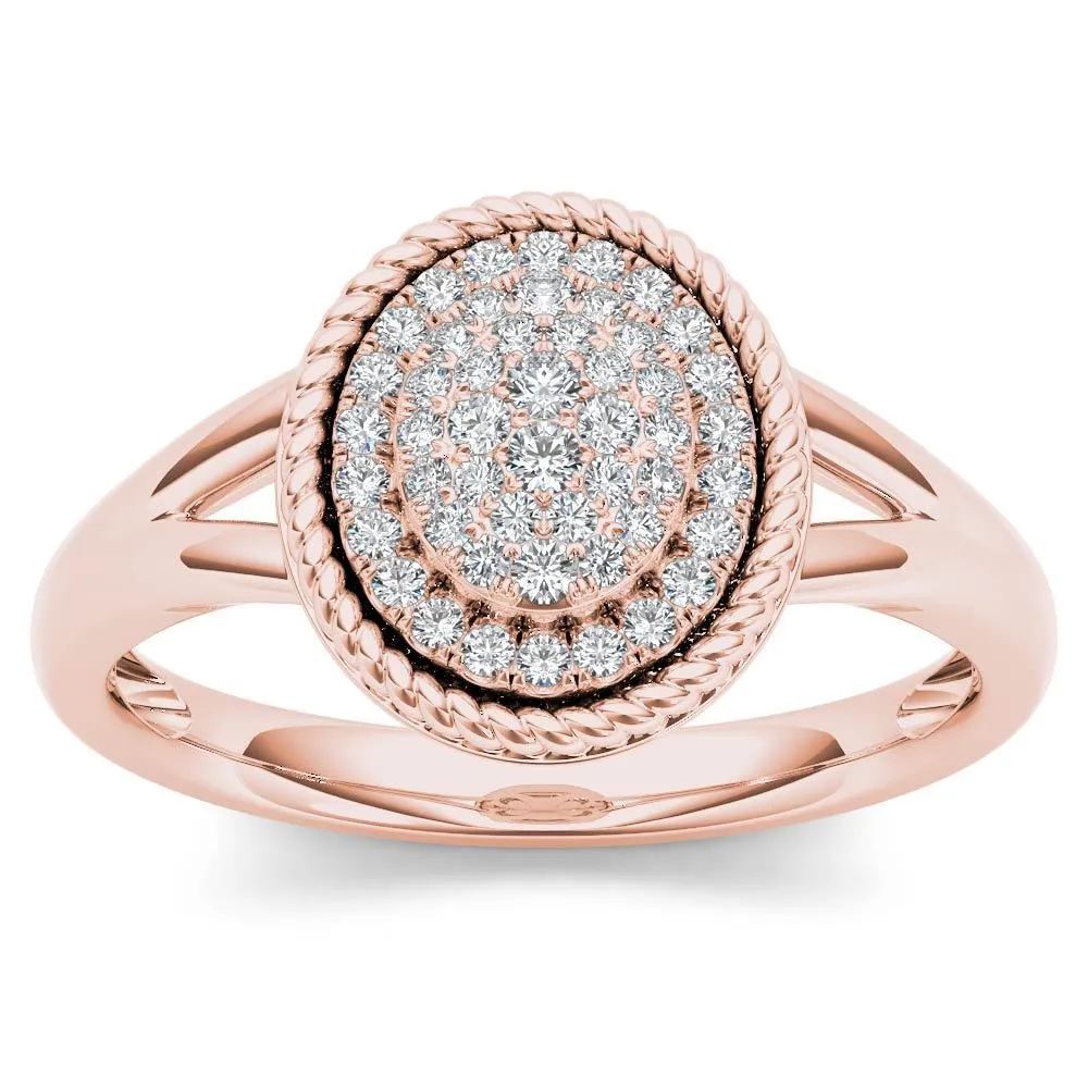 De Couer 10k Rose Gold 1/5ct TDW Diamond Halo Engagement Ring - Pink sold by Zulily
