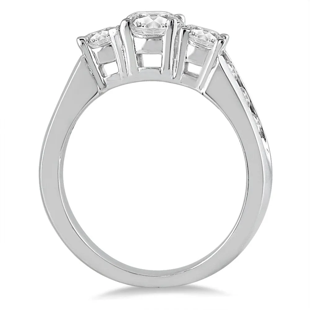 1 1/2 Carat TW Diamond Three Stone Ring in 10K White Gold sold by Zulily product image thumbnail 2