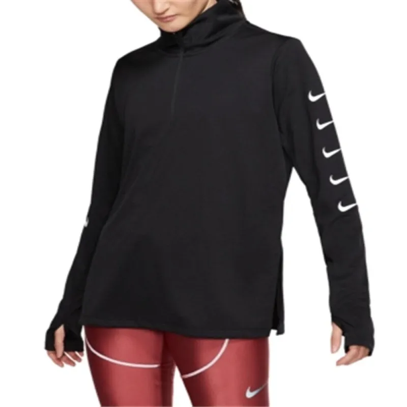 Nike Women's Swoosh Half Zip Running Top Black Size X-Small sold by Zulily