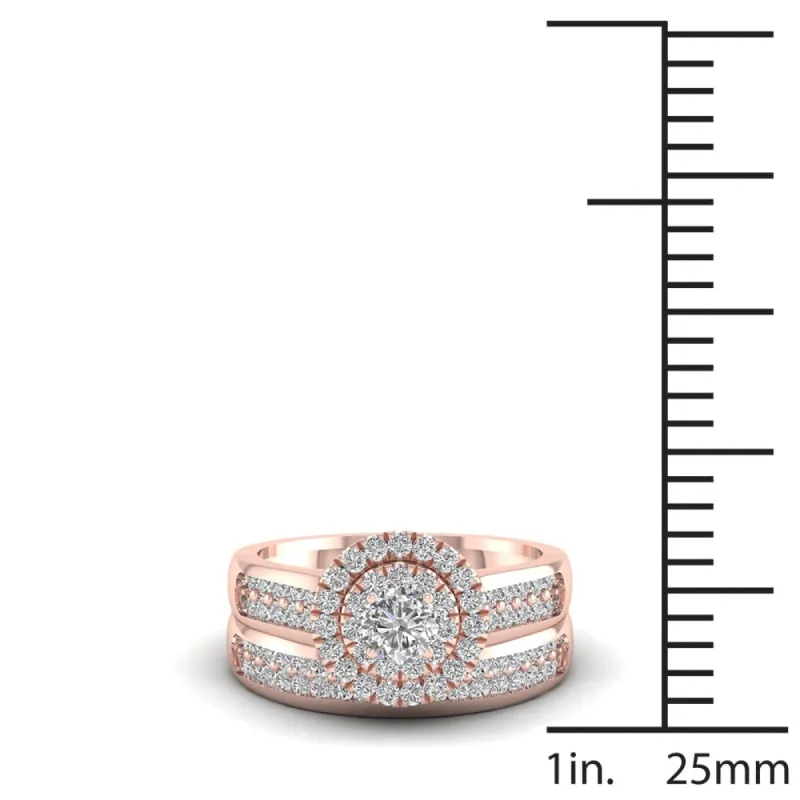 De Couer 1ct TDW Double Halo Diamond Bridal Ring sold by Zulily