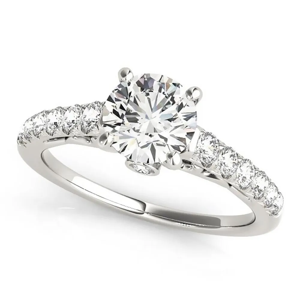 Auriya 14k Gold Classic 3 carat Moissanite and Diamond Engagement Ring 3/8ctw sold by Zulily