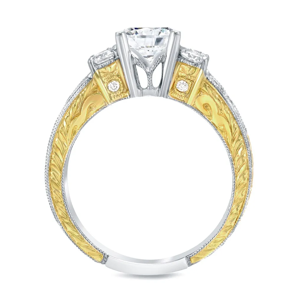 Auriya 14k Gold 2ctw Vintage Diamond Engagement Ring Set 14k Two-tone Gold sold by Zulily product image thumbnail 3