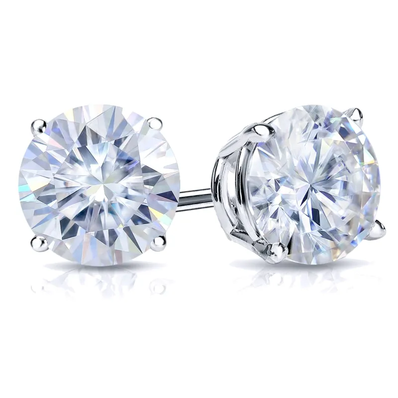 Auriya 14k Gold 3 1/2ctw Round Moissanite Stud Earrings - 7.8 mm, Screw-Backs made by Zulily