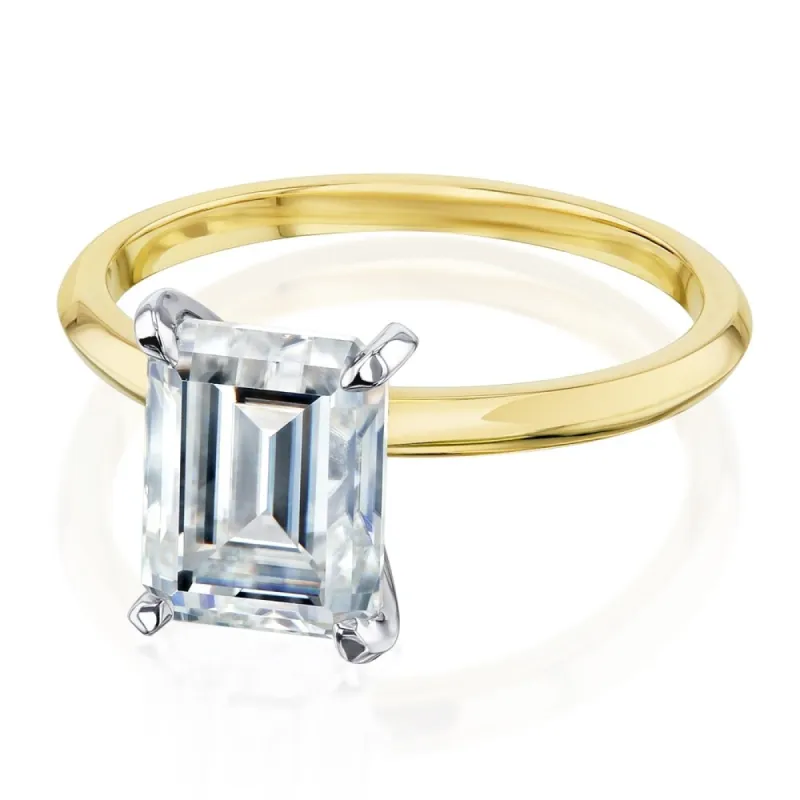 Annello by Kobelli 14k Gold 2.5 Carat Emerald Moissanite Solitaire Engagement Ring (HI/VS) sold by Zulily